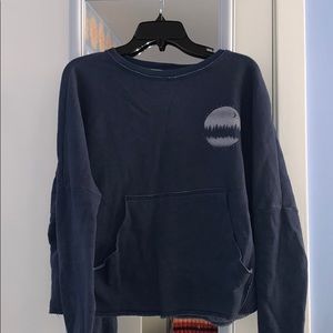 blue cropped sweatshirt